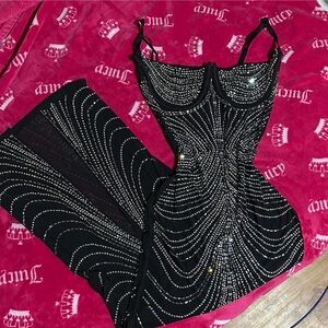 Fashion Nova Black Dress with Rhinestone Details